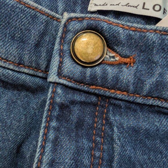 NWT | LOFT High Rise Super Flare Jeans in Refined Mid Indigo Wash Size 18 - Picture 7 of 13